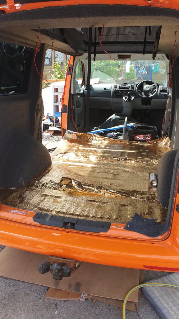 Floor ripped out in a vw camp ervan